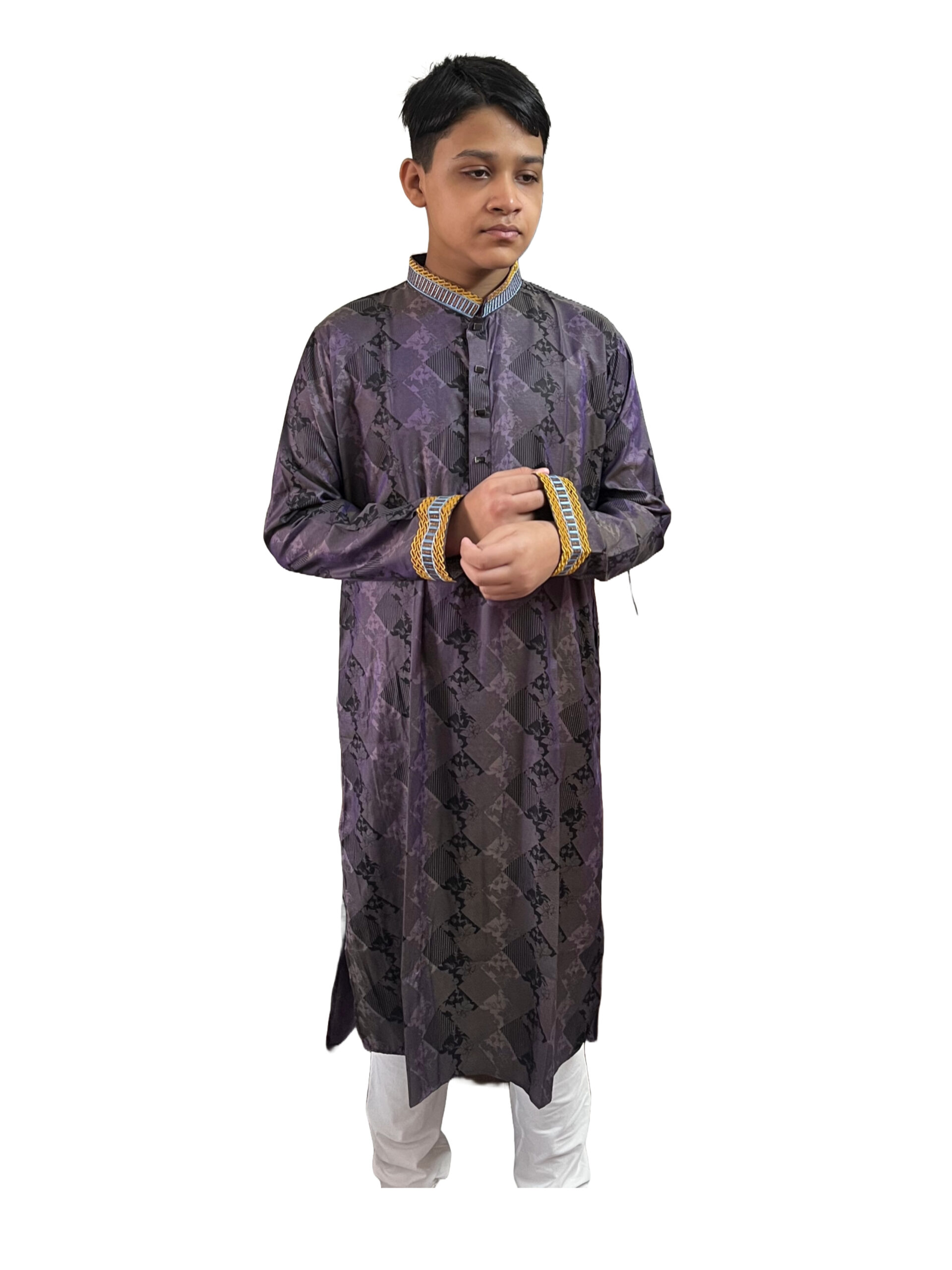 Cotton Silk Panjabi Dark Violet