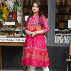 Cotton Round Kurtis Rose Pink