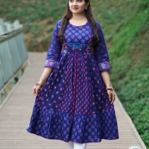 Cotton Round Kurtis Navy Blue