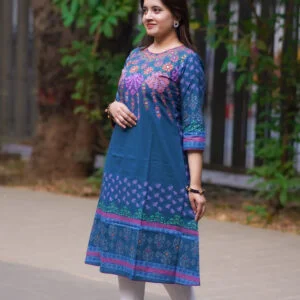 Cotton Round Kurtis Navy Sea Blue