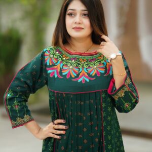 Cotton Kurtis Bottle Green - 42